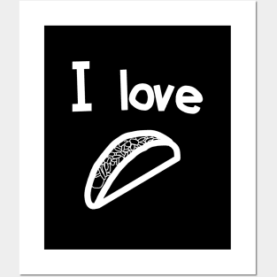 Whiteline Food I Love Tacos Posters and Art